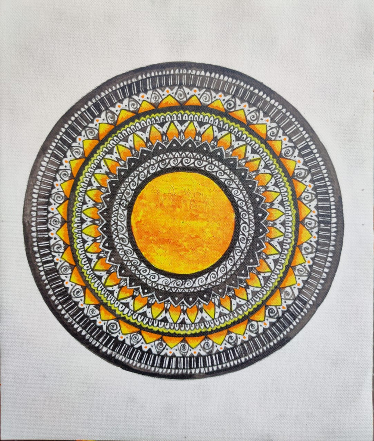 Geometric mandala in warm colors