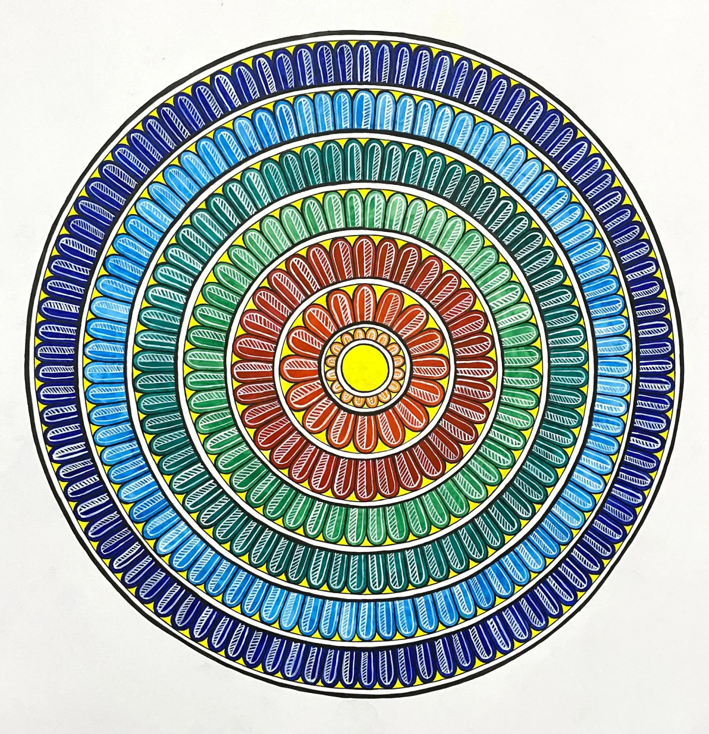 Colorful mandala with vibrant patterns